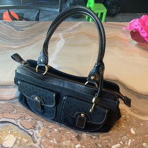 Fossil black canvas shoulder bag